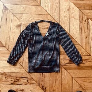 Liverpool Navy and White Striped Blouse